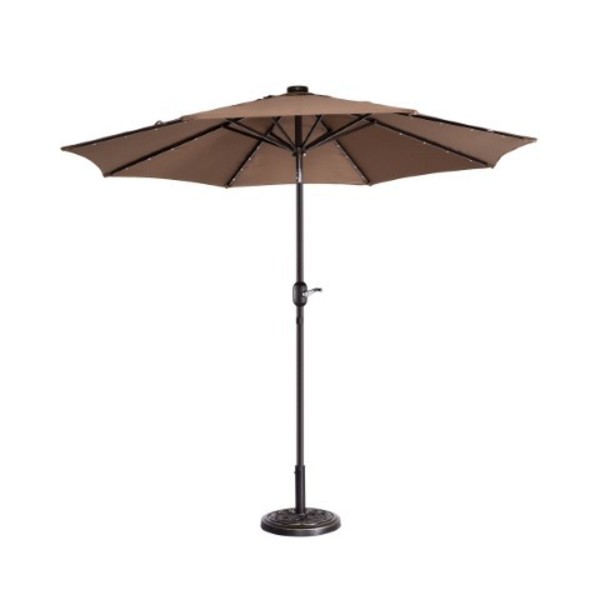 Nature Spring Nature Spring 9 Foot Patio Umbrella LED Lights, Brown 365375DAL